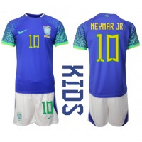 Fotbalové Dres Brazílie Neymar Jr #10 Dětské Venkovní MS 2022 Krátký Rukáv (+ trenýrky)